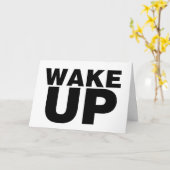Wake Up Black Folded Wenskaart Kaart (Gele Bloem)