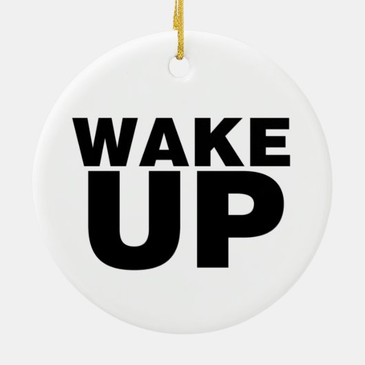 Wake Up Black Keramisch Ornament (Achterkant)