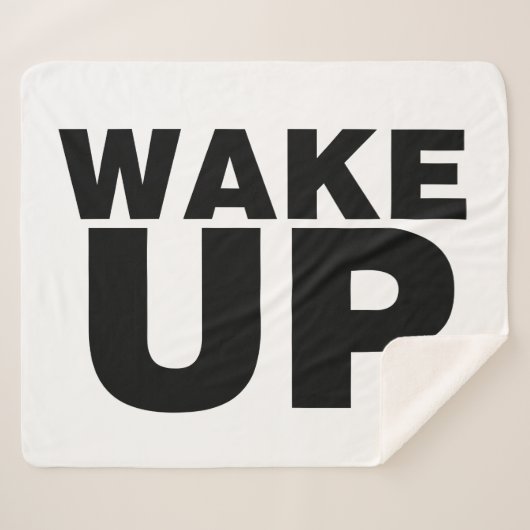 Wake Up Black Sherpa Deken (Voorkant (horizontaal))
