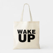 Wake Up Black Tote Bag (Achterkant)