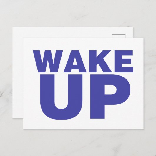 Wake Up Blue Briefkaart (Voorkant / Achterkant)