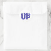 Wake Up Blue Classic Round Sticker (Tas)