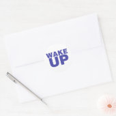 Wake Up Blue Classic Round Sticker (Envelop)