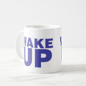 Wake Up Blue Koffiemok (Voorkant links)