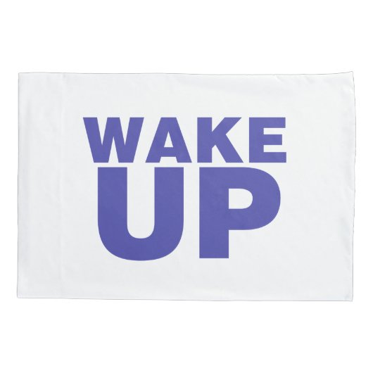 Wake Up Blue Kussensloop (Achterkant)