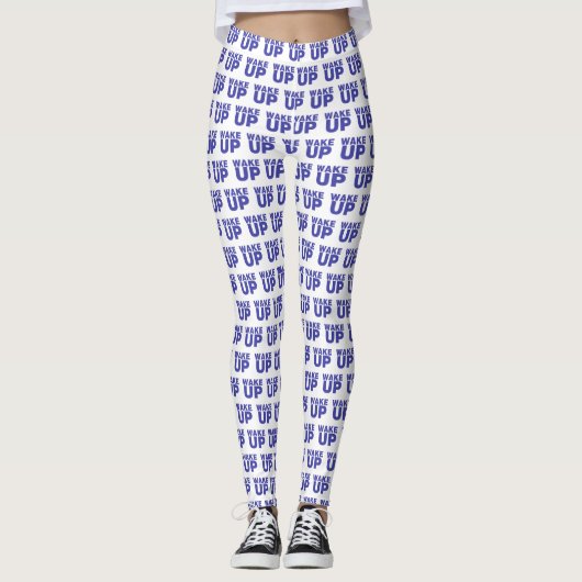 Wake Up Blue Leggings (Voorkant)