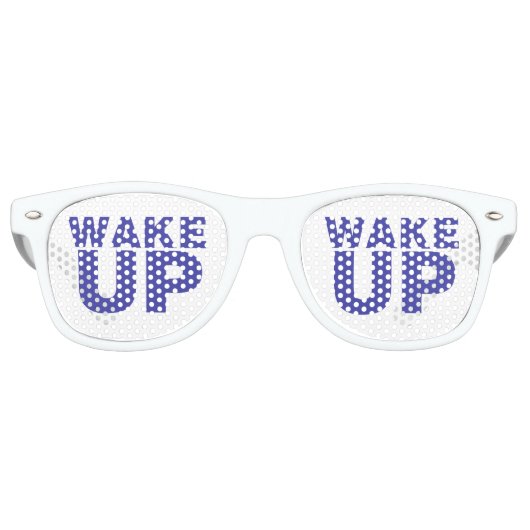 Wake Up Blue Retro Zonnebril (Voorkant)
