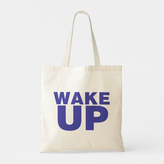 Wake Up Blue Tote Bag (Achterkant)