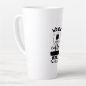 Wake Up Drink Coffee Hustle Herhaal Latte Mok (Linkerhoek)