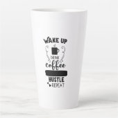 Wake Up Drink Coffee Hustle Herhaal Latte Mok (Voorkant)