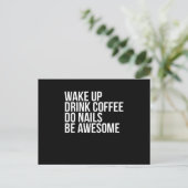 Wake-up Drink Koffie: Nails zijn Geweldige Nail-te Briefkaart (Staand voorkant)