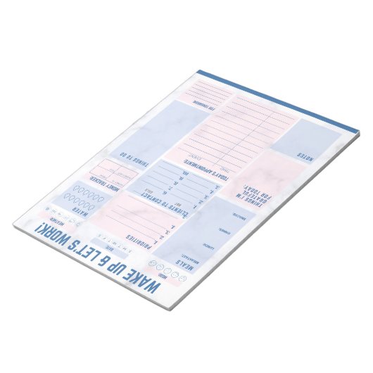 Wake-up en werkblok notitieblok (Schuin)