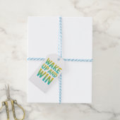 Wake Up en Win Motiverende Typografie Cadeaulabel (Met Touw)