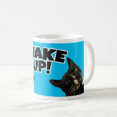 Wake Up Funny Cat Photo Slogan Humor Koffiemok (Voorkant rechts)