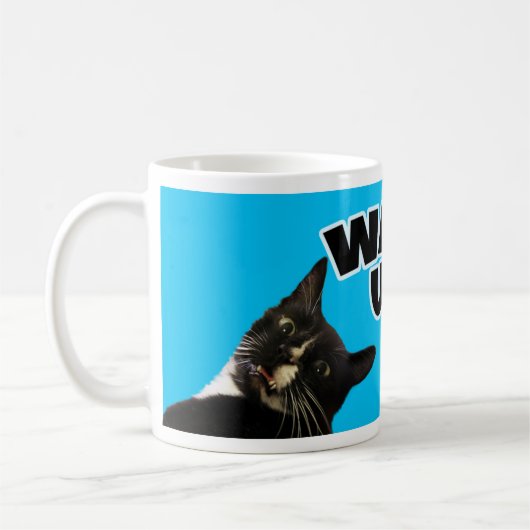 Wake Up Funny Cat Photo Slogan Humor Koffiemok (Links)