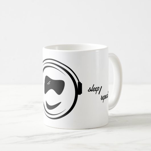 Wake up game sleep repeat koffiemok (Voorkant rechts)