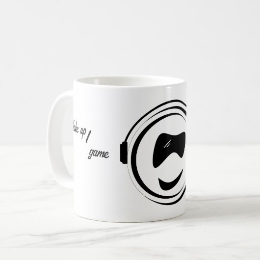 Wake up game sleep repeat koffiemok (Voorkant links)