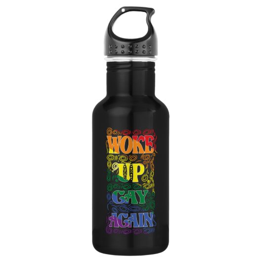 Wake Up Gay Again beroemd gemaakt door Funny LGBTQ Waterfles (Voorkant)