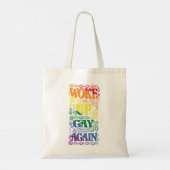 Wake Up Gay Again - Grappig LGBTQ + Pride Design Tote Bag (Achterkant)