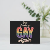 Wake Up Gay Pride Rainbow Queer Gay CSD Partij LGB Briefkaart (Staand voorkant)
