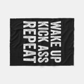 Wake Up Kick Repea,funny Quote Workout Motivation Fleece Deken (Voorkant (Horizontaal))