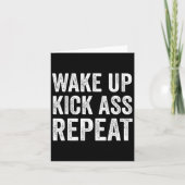 Wake Up Kick Repea,funny Quote Workout Motivation  Kaart (Voorkant)