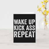 Wake Up Kick Repea,funny Quote Workout Motivation  Kaart (Gele Bloem)