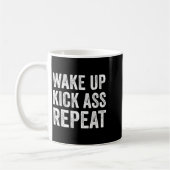 Wake Up Kick Repea,funny Quote Workout Motivation  Koffiemok (Links)