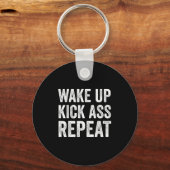 Wake Up Kick Repea,funny Quote Workout Motivation  Sleutelhanger (Voorkant)