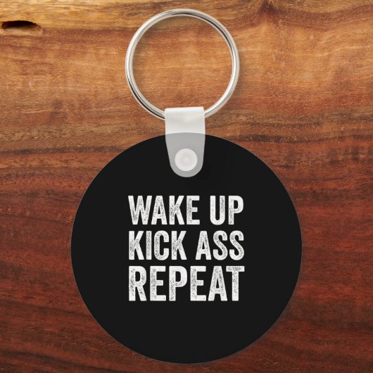 Wake Up Kick Repea,funny Quote Workout Motivation  Sleutelhanger (Voorkant)