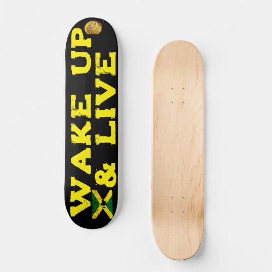 WAKE UP & LIVE 7 3/4" Skateboard Deck (Voorkant)
