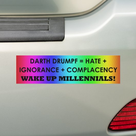 Wake Up Millennials Rainbow Bumpersticker (Op auto)