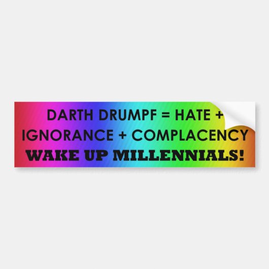 Wake Up Millennials Rainbow Bumpersticker (Voorkant)
