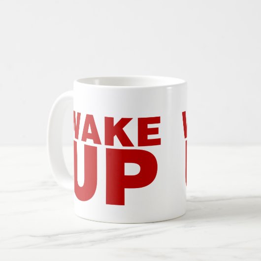 Wake Up Red Coffee Mok (Voorkant links)