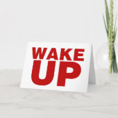 Wake Up Red Folded Wenskaart Kaart (Voorkant)