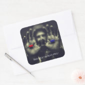 Wake Up Red Pill of Blue Choice 2020 Vierkante Sticker (Envelop)