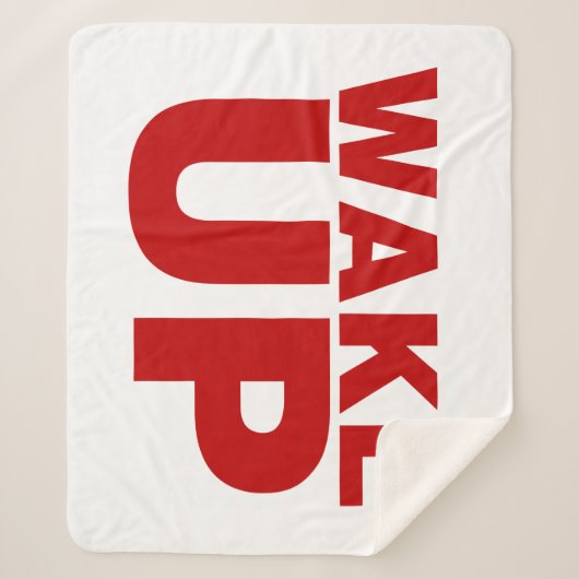 Wake Up Red Sherpa Blanket Deken (Voorkant)