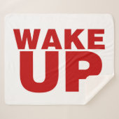 Wake Up Red Sherpa Blanket Deken (Voorkant (horizontaal))