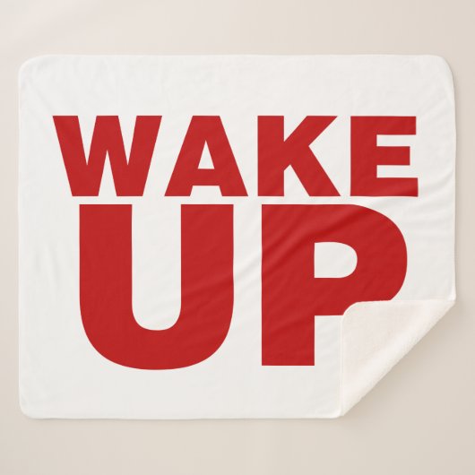 Wake Up Red Sherpa Blanket Sherpa Deken (Voorkant (horizontaal))
