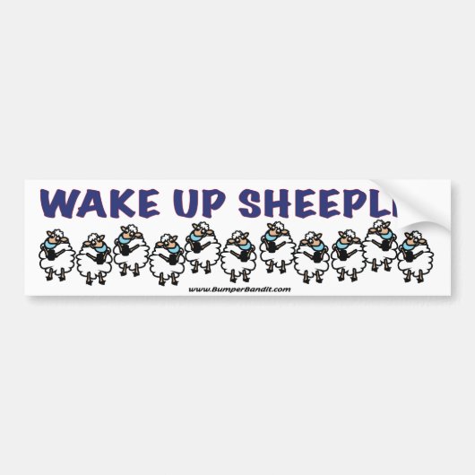 Wake Up Sheeple Bumpersticker (Voorkant)