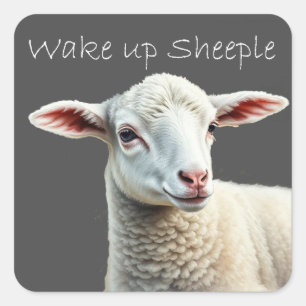 Wake Up Sheeple Conspiracy Theory Quote Vierkante Sticker
