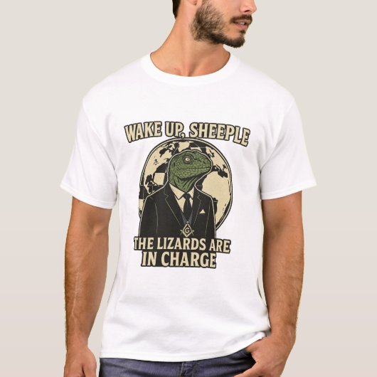Wake Up Sheeple Lizard Rulers Parody T-shirt (Voorkant)