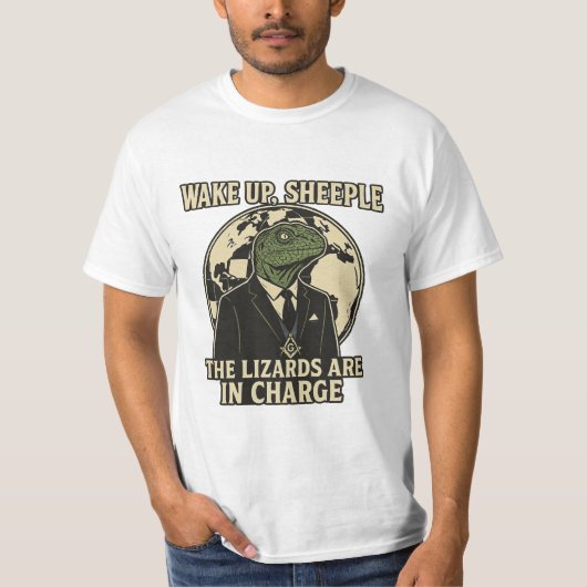 Wake Up Sheeple Lizard Rulers Parody T-shirt (Voorkant)