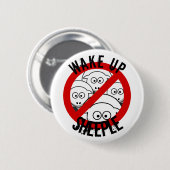 Wake Up Sheeple Ronde Button 5,7 Cm (Voorkant /achterkant)