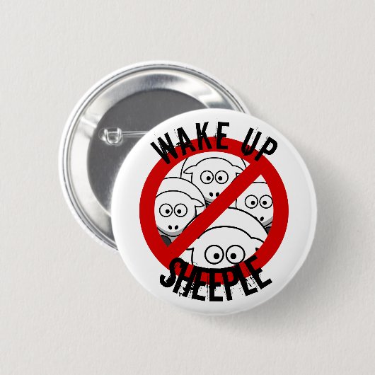 Wake Up Sheeple Ronde Button 5,7 Cm (Voorkant /achterkant)
