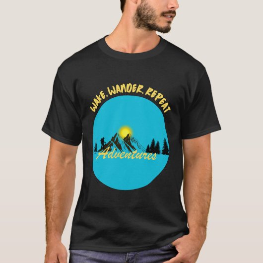 Wake Wander Repeat – Avonturen T-shirt (Voorkant)