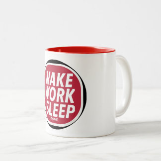 Wake, Work, Sleep repeat Print Novelty Tweekleurige Koffiemok