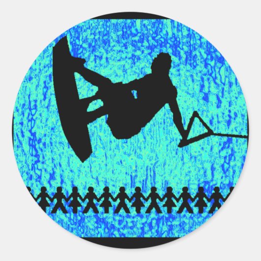 Wakeboard Alle beschrijvingen Ronde Sticker (Voorkant)