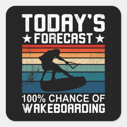 Wakeboard and Wakeboarding Forecast Vierkante Sticker (Voorkant)