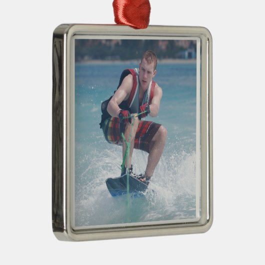 Wakeboard Crouch Metalen Ornament (Rechts)